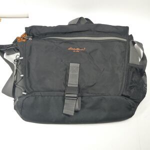 Eddie Bauer Messenger Laptop Bag Black Orange